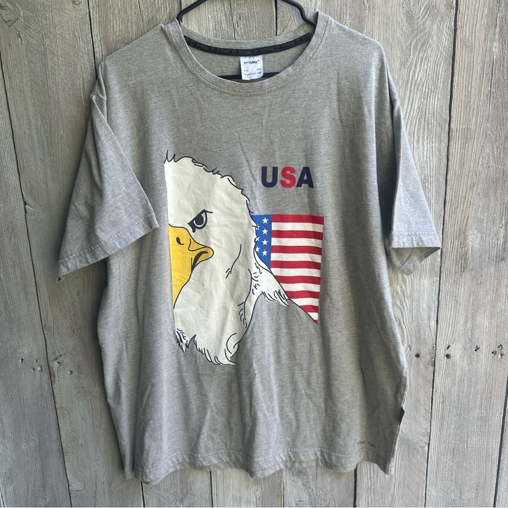 Men’s Totema American flag/Eagle Patriotic Tee Size XXL